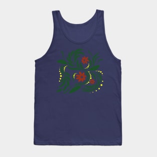 Folk flowers floral art print Flowers abstract art Tank Top